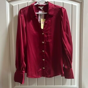 NWT Entro boutique heart button blouse M